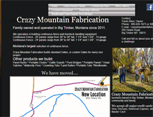 Tablet Screenshot of crazymountainfabrication.com